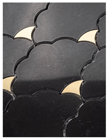 โมเสคหินอ่อน TIMELESS TILES รุ่น LUCKY CLOUD 23.7X29.8 ซม. สีดำ สเตนเลสสีทอง JET BLACK_2